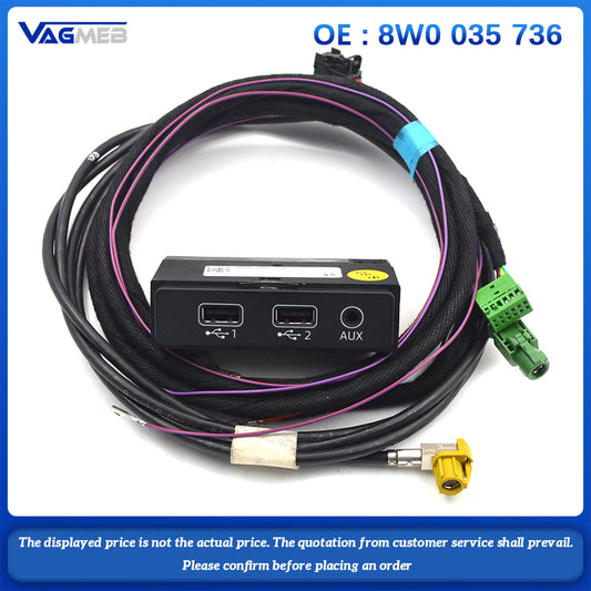 8W0 035 736 For Audi A4 A5 B9 8W Q5 Q7 FY CarPlay USB AUX Smartphone Interface Socket Plug And Cable Harness Car Parts