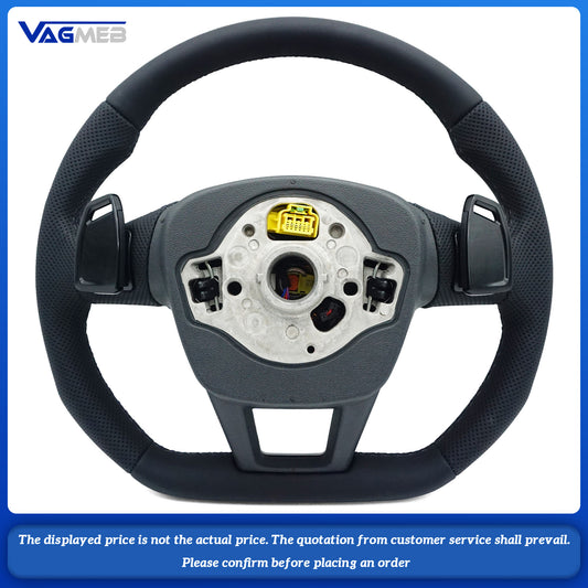 With Heating For Audi A6 A7 A8L Modified C8 Leather Perforated Steering Wheel Sports Steering Wheel Campaign Accessories
