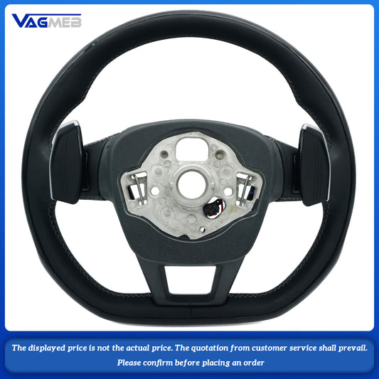 For Audi S logo A6C8 peachwood grey line heated paddle button steering wheel