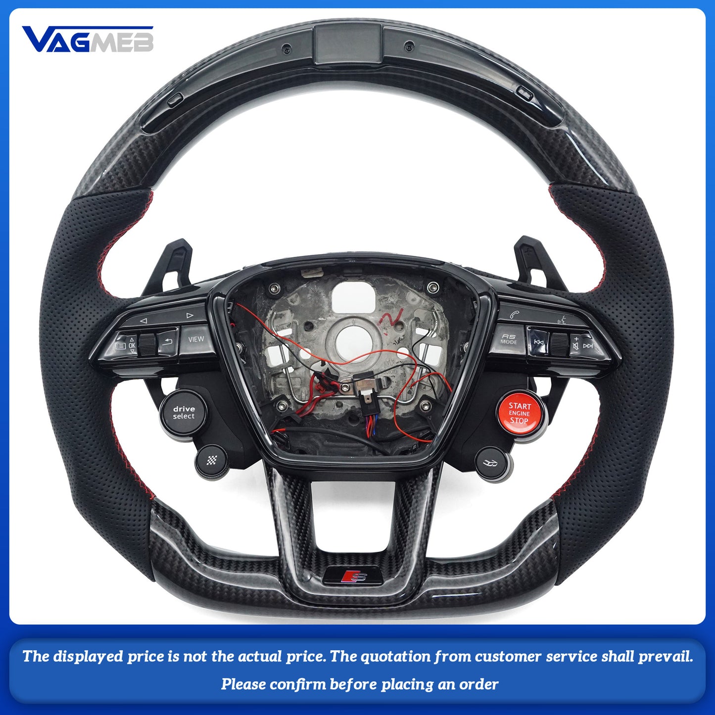 Forged Carbon Fiber Steering Wheel with heating For Audi A4 B9 A5 A3 S4 S5 RS4 RS5