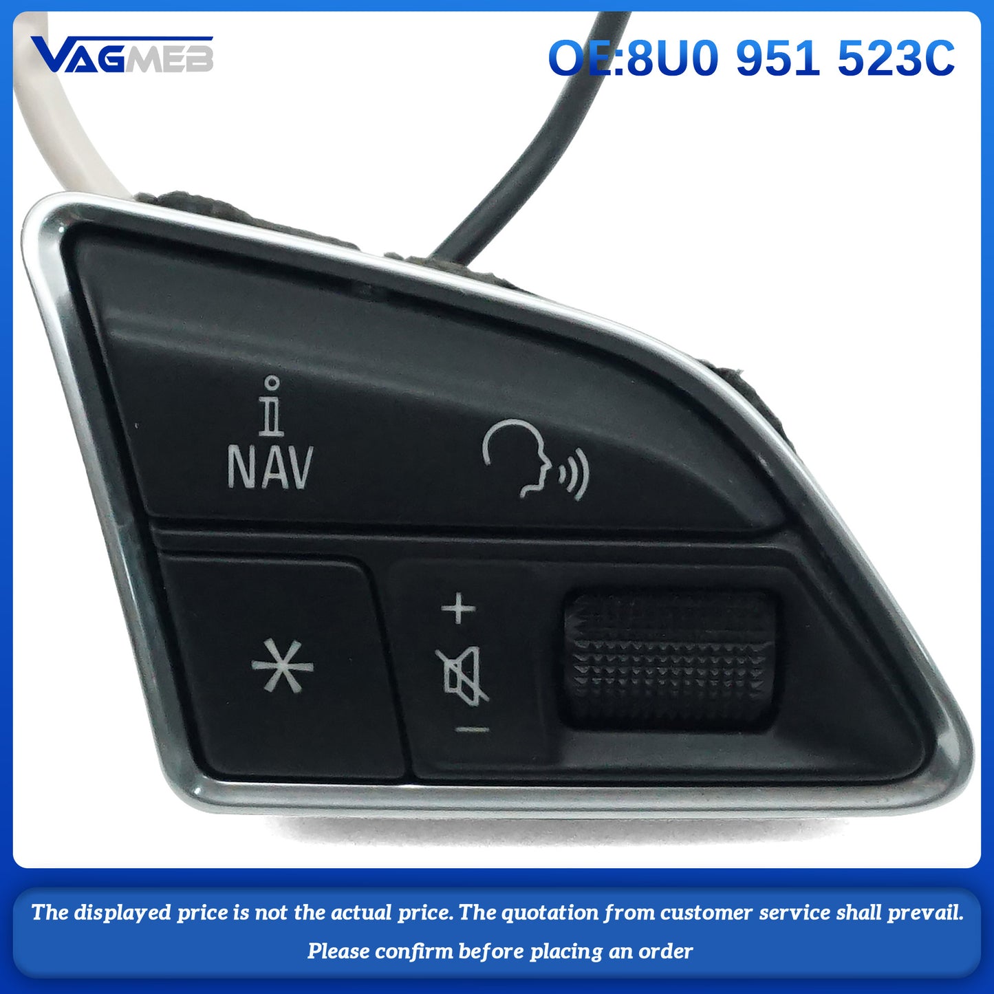 For Audi A3 Steering Wheel Key Button Assembly Accessories