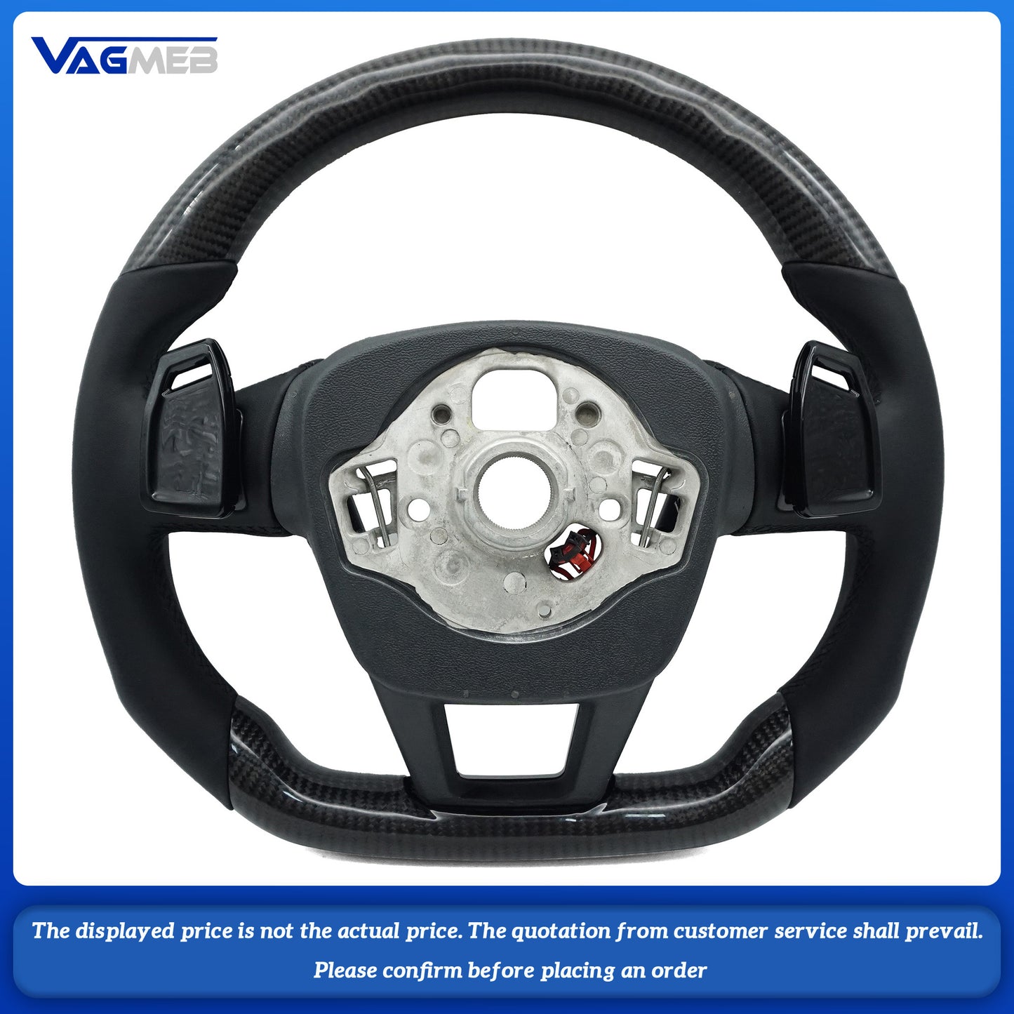 For Audi S standard A6C8 carbon fiber leather black line steering wheel assembly with heating and airbag