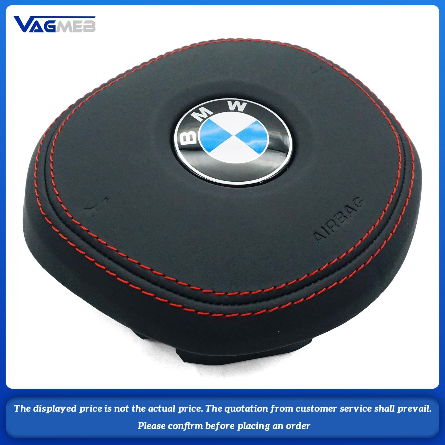 Dyed red thread Steering wheel airbag cover multifunction steering wheel For BMW M5 Dyed red thread