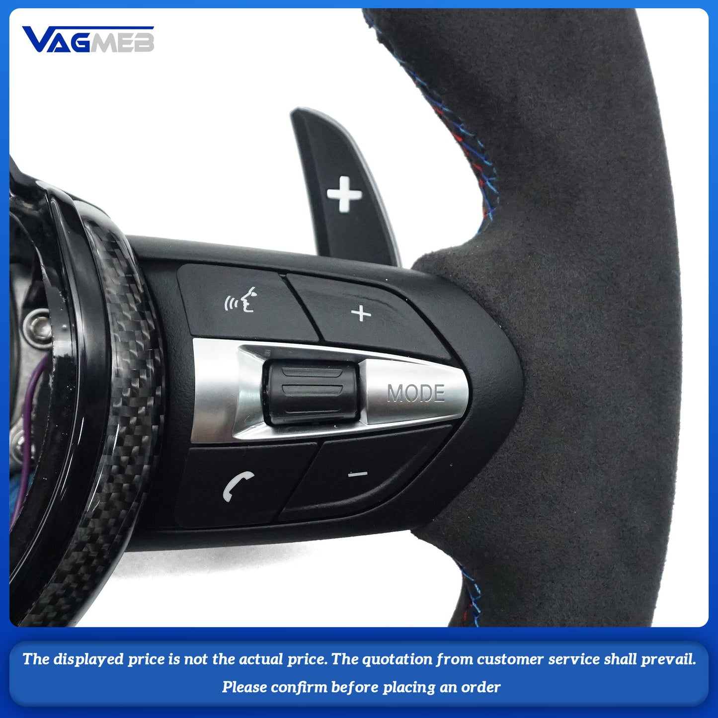 For BMW M M3 F10 F11 F13 F15 F20 F21 F22 F25 F01 F02 F03 F30 F31 F32 F35 F36 F48 Alcantara leather M sport steering wheel