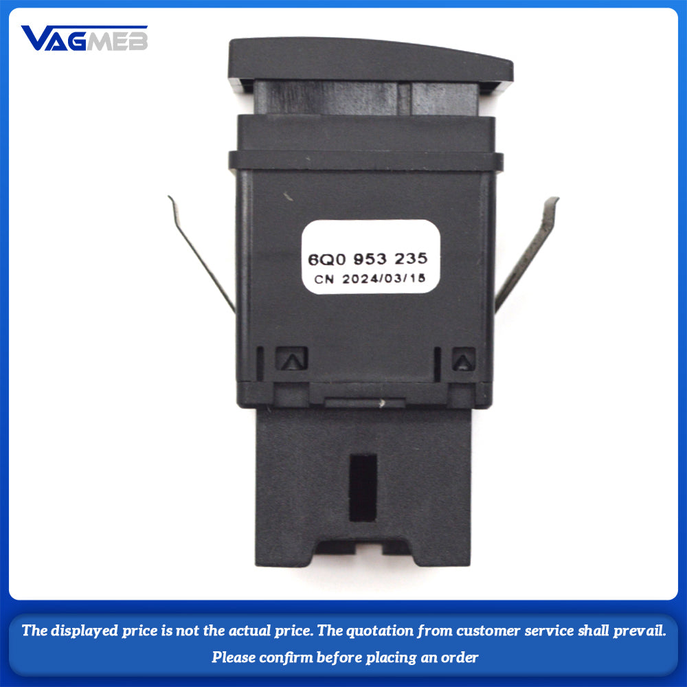Widanfolly Warning Hazard Light Emergency Button Switch For VW Polo 9N 2002 - 2010 6Q0 953 235A