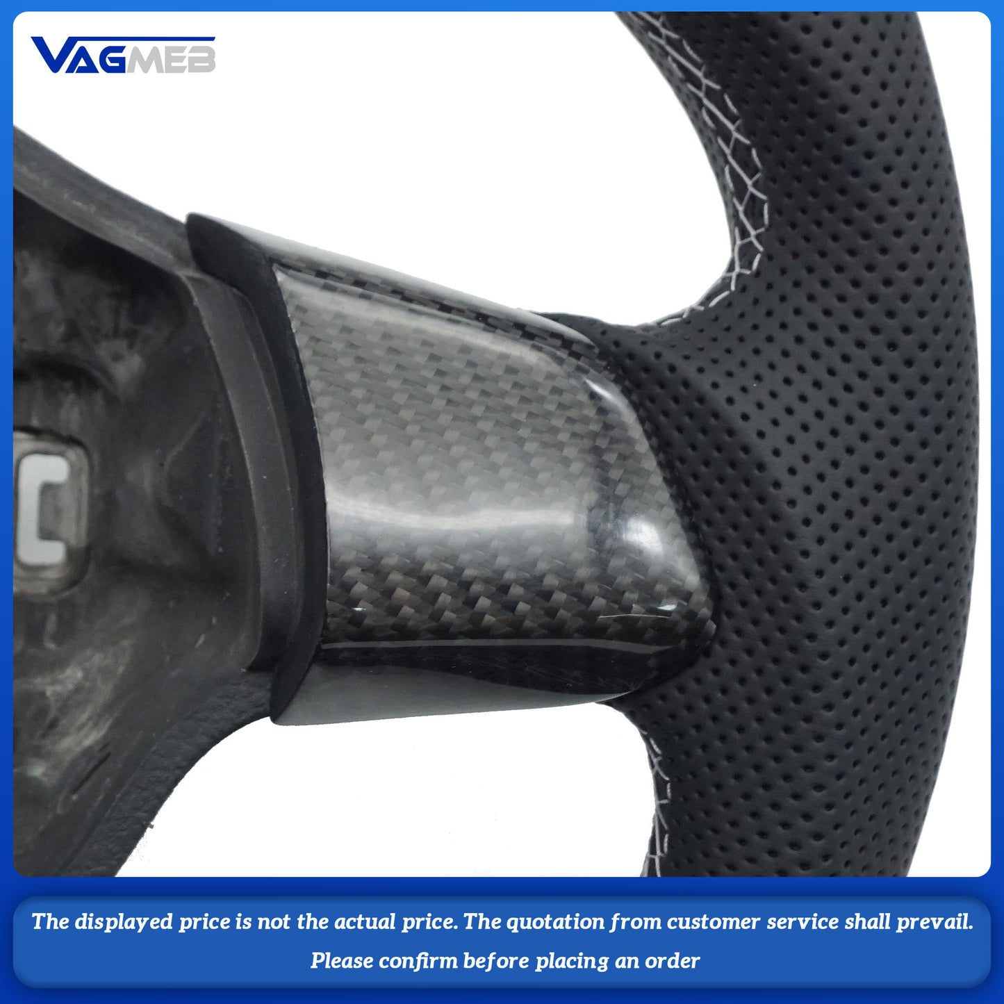 For VW Golf 6 GTI Golf MK6 GTI Custom carbon fiber leather semi-perforated leather steering wheel Customized styles