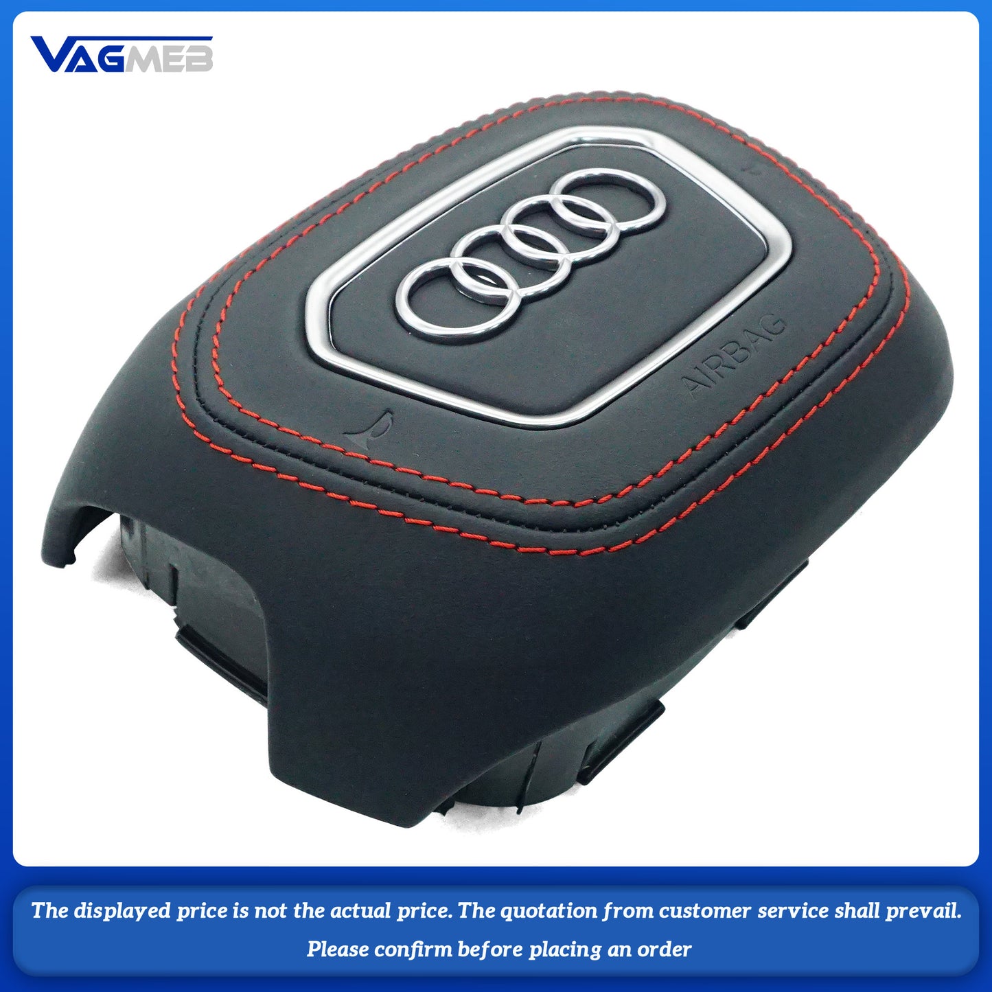 Dyed red thread Steering wheel airbag cover multifunction steering wheel For Audi Q3 FY Dyed red thread