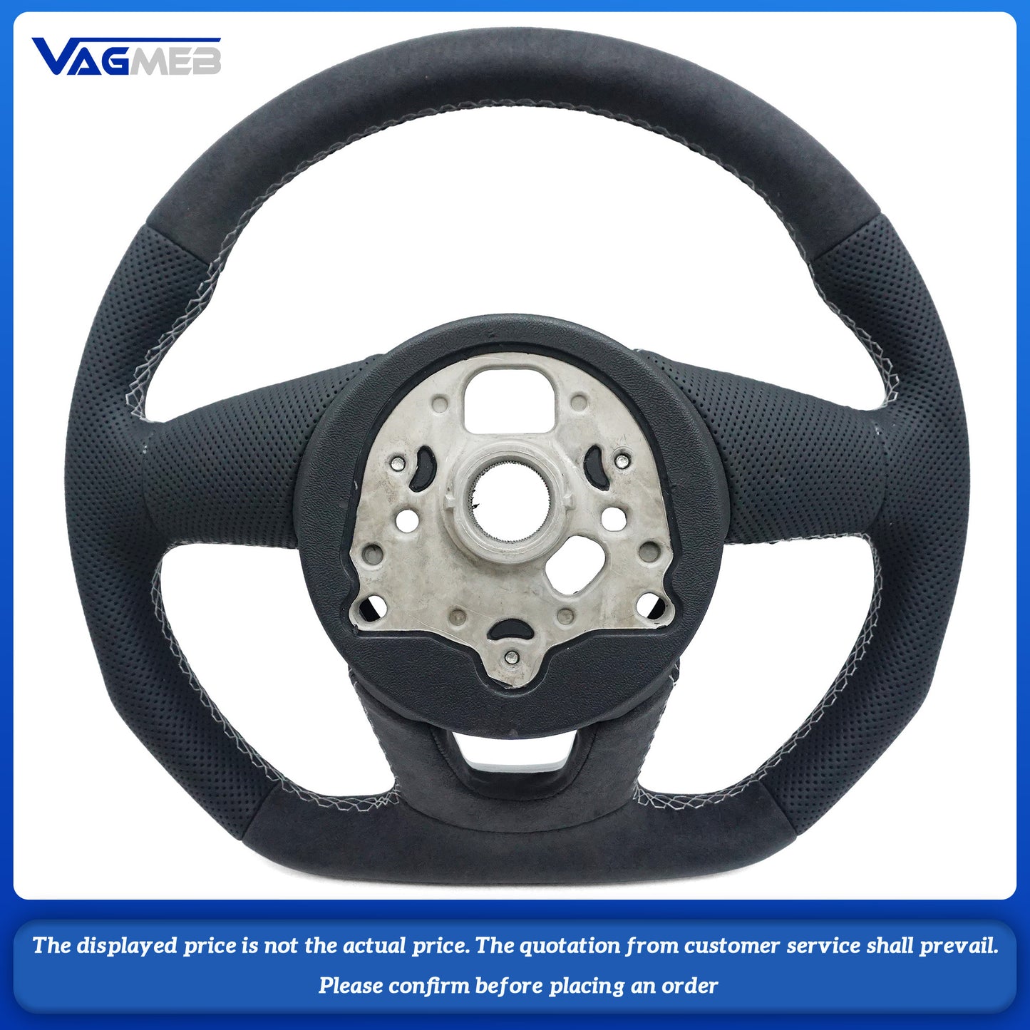 Fully steering wheel For Audi A4 B9 Refit Upgraded Multi-Function Leather Suede Flat Bottom Steering Wheel Sport