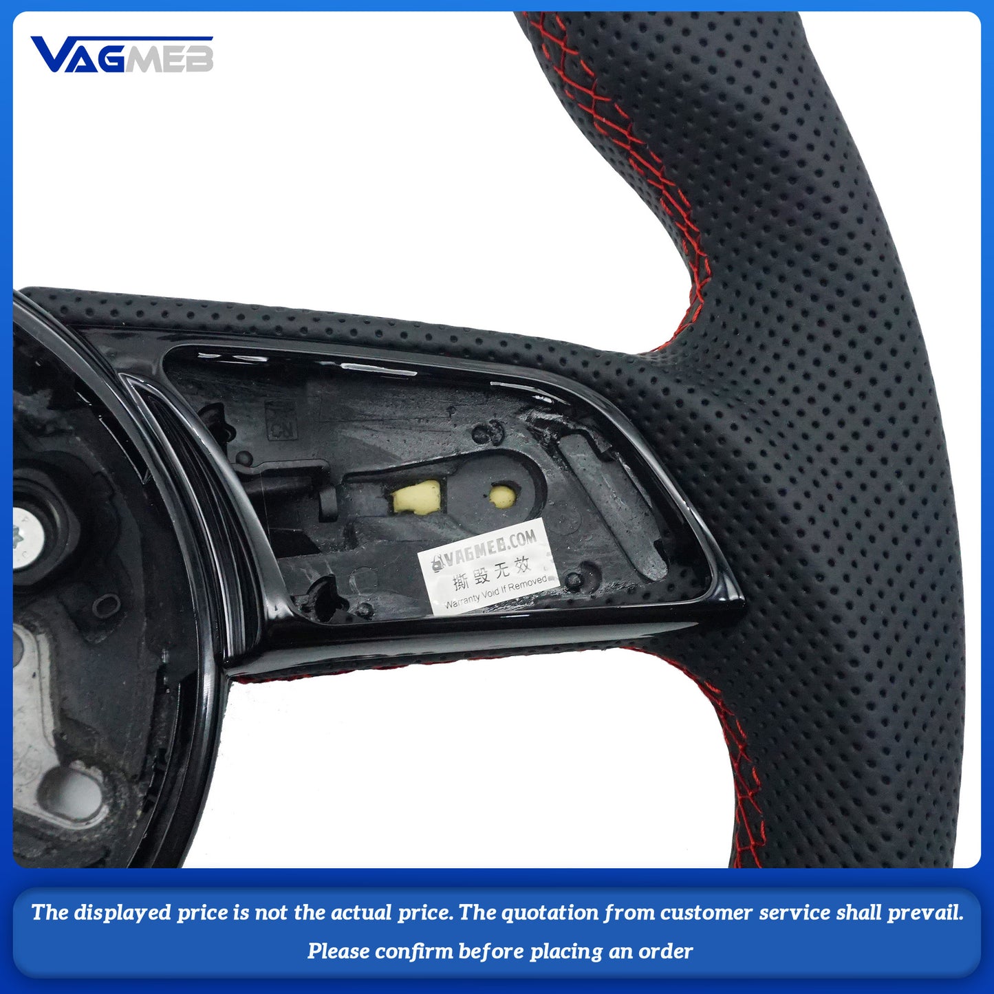For Audi A4 B9 A3 8V2 A5 leather perforated alcantara Custom style steeringwheel with S or RS or Sline logo and thread colour