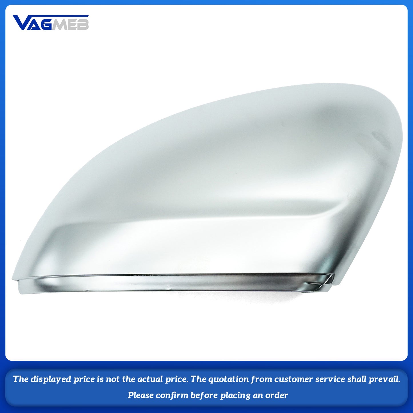 1Pair Matte Chrome Rearview Side Mirror Cover House Cap Shell Lid For VW Passat B8