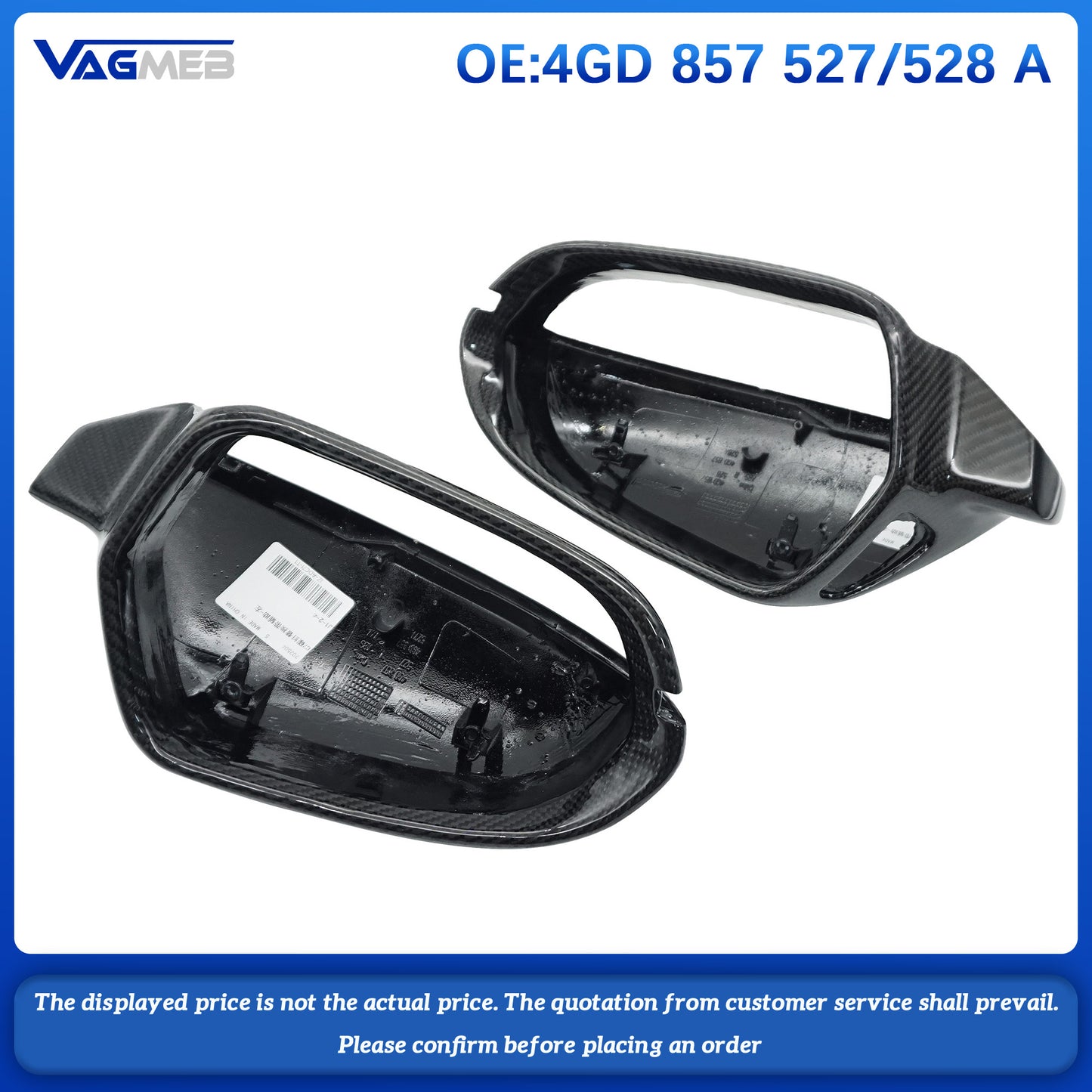 For Audi A6C7 lane change assist mirror housing carbon fiber