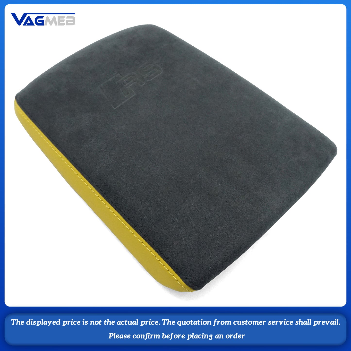 Car Armrest Box Leather Protective Cover For Audi A4 B9 Central Control Armrest Decoration Auto Accessories RS LOGO