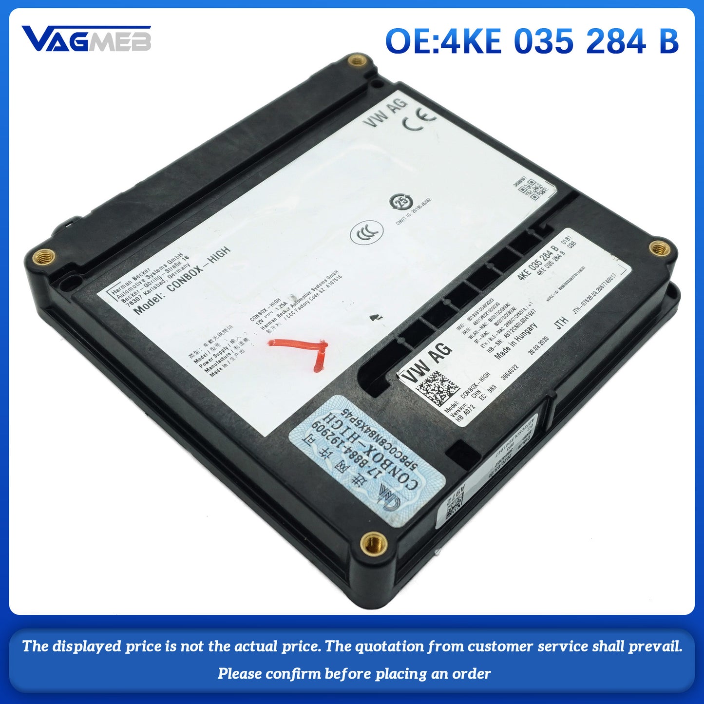 For Audi Q5FY A4 A5 S4 S5 A6L Q8 e-tron 4KE 035 284B