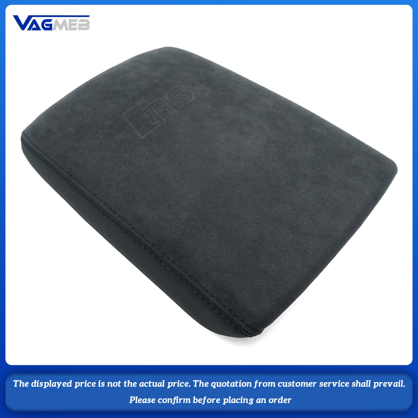 Car Armrest Box Leather Protective Cover For Audi A4 B9 Central Control Armrest Decoration Auto Accessories RS LOGO