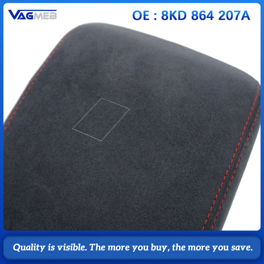 For Audi A4 B8 2009-2016 Make of Alcantara Wrap Car Interior Armrest Storage Box Cover Panel Trim Tuning Accessories 8KD 864 207 A
