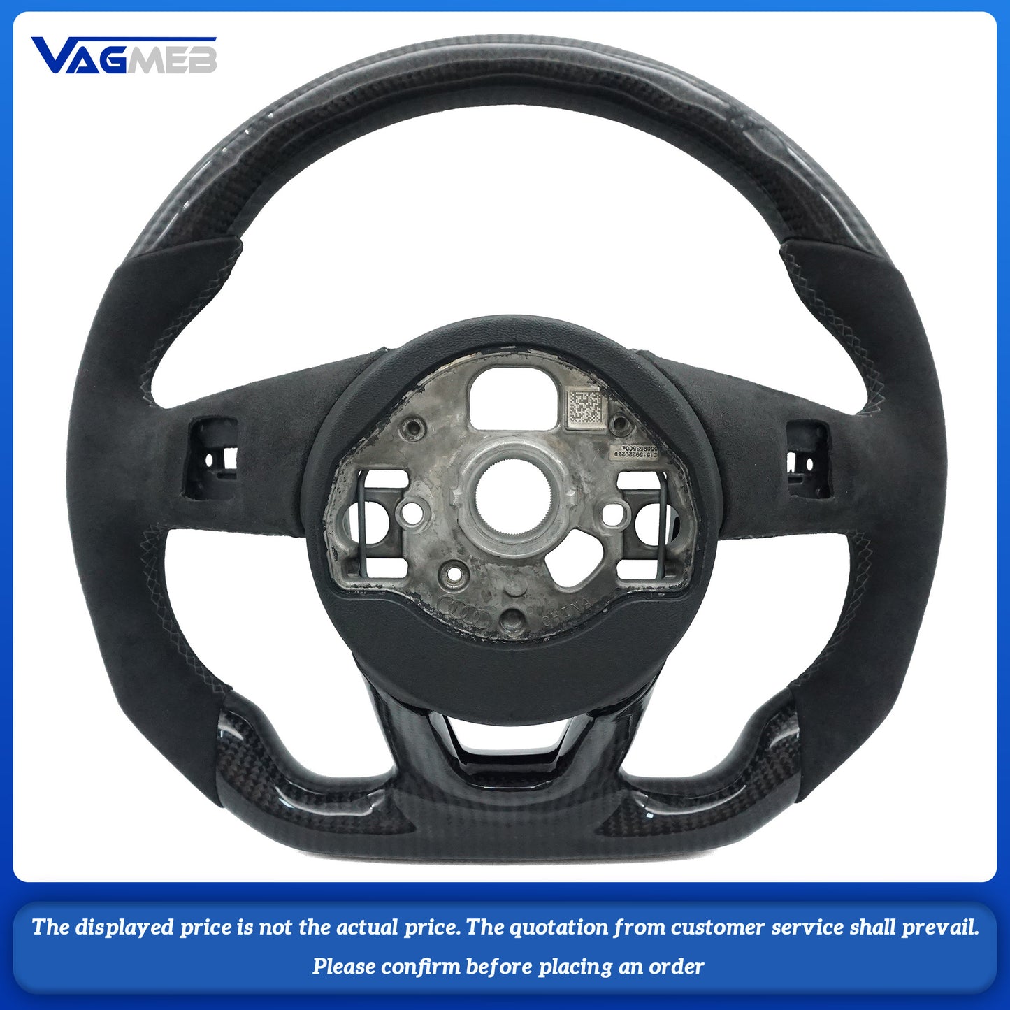 Custom high quality carbon fiber steering wheel For Audi RS logo RS3