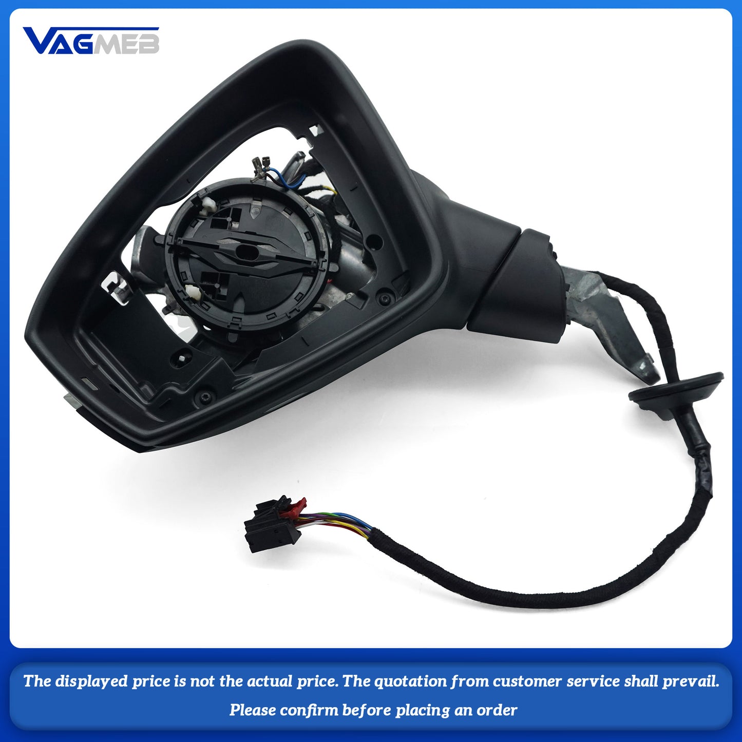 For VW Tiguan MK2 folding rearview mirror with lens heating half assembly