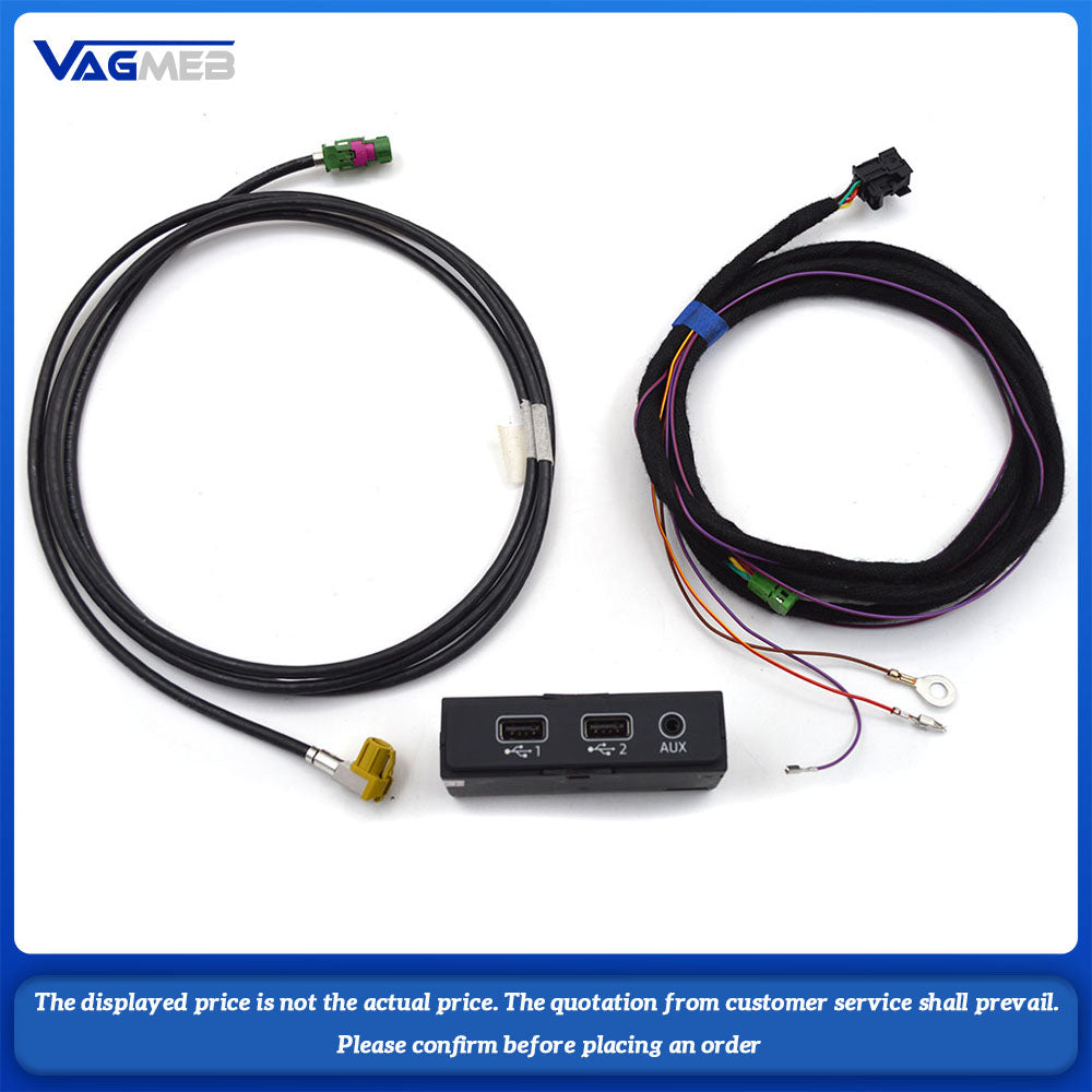 For Audi A4 B9 A5 B9 Q5 MIB2 Carplay Switch smart phone USB interface CarPlay USB AUX IN Plug Cable 8W0 035 724