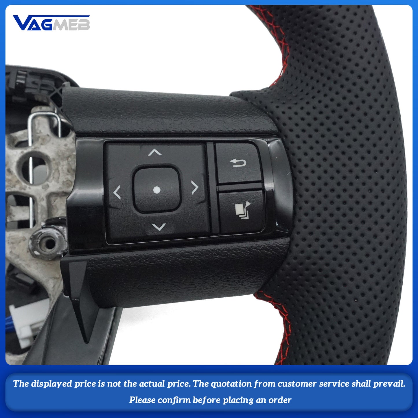Perforated leather sports steering wheel suitable For Toyota Hilux Revo Fortuner GR steering wheel
