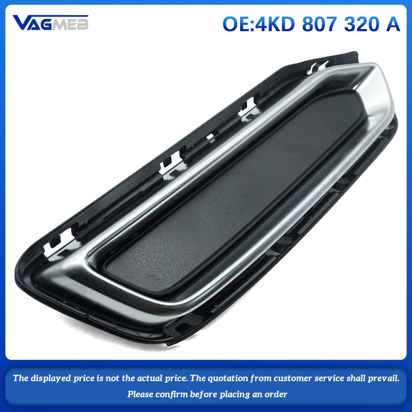 4KD 807 320 A Tailpipe Plate Rear Bumper Deflector Plate Bright Strip Plug Cover Frame for Audi A6L C8 2019-2022