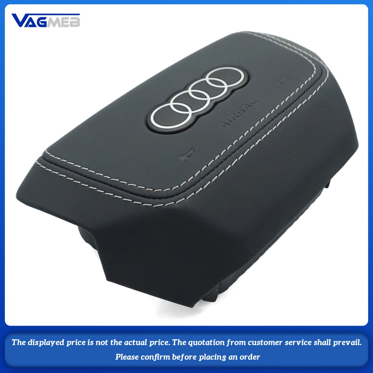 Steering wheel airbag cover multifunction steering wheel For Audi Q4 E-TRON Dermal white thread