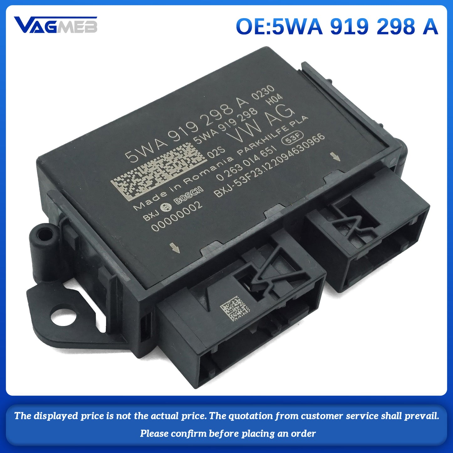 For VW Golf 8 MK8 Caddy, Park Assist Control Module Unit 5WA 919 298A