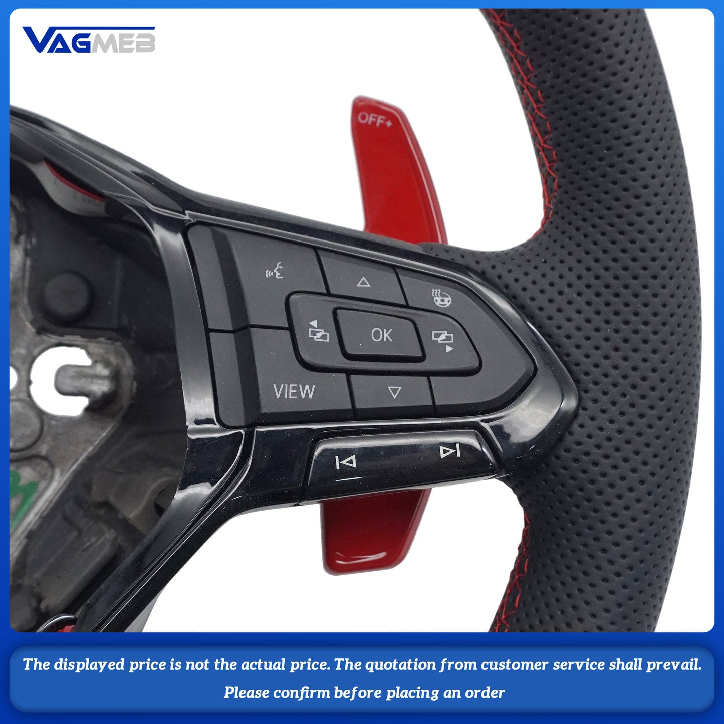 Wholesale Price Perforated Smooth Leather Black Stitching Wheel For VW Multivan T6 Car Steering Wheel