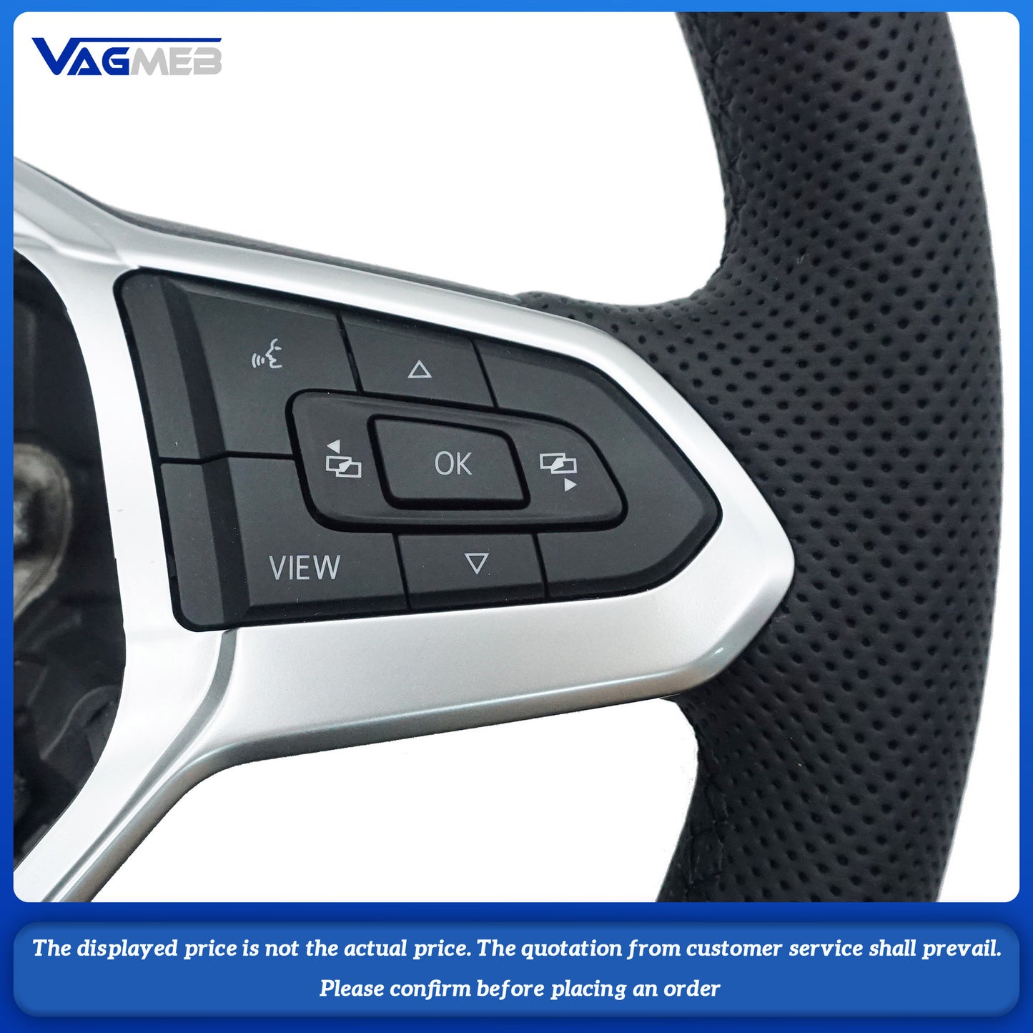 Leather Steering Wheel Multifunction Perforated VW T6.1 Multivan Bus Multifunction Steering Wheel