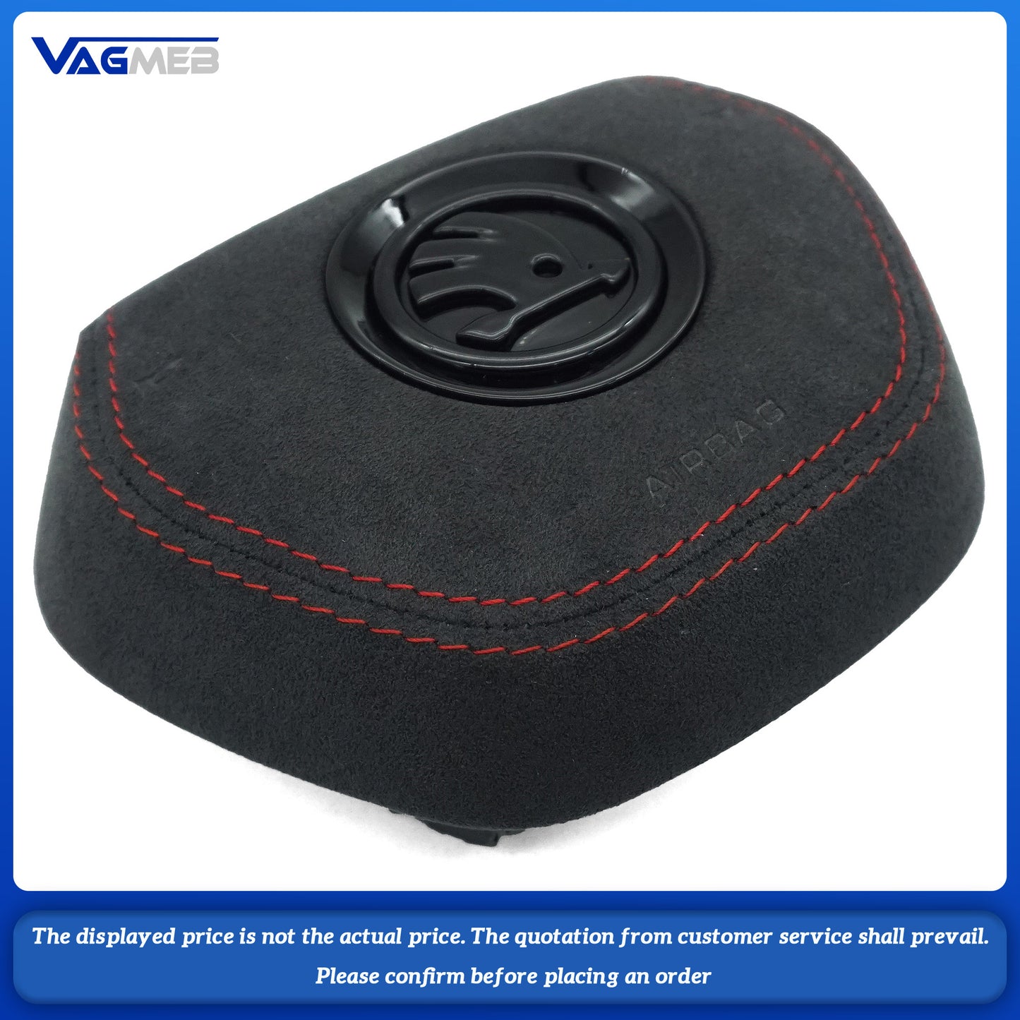 For Skoda Octavia brushed Red ABS Interior Steering Wheel Emblem