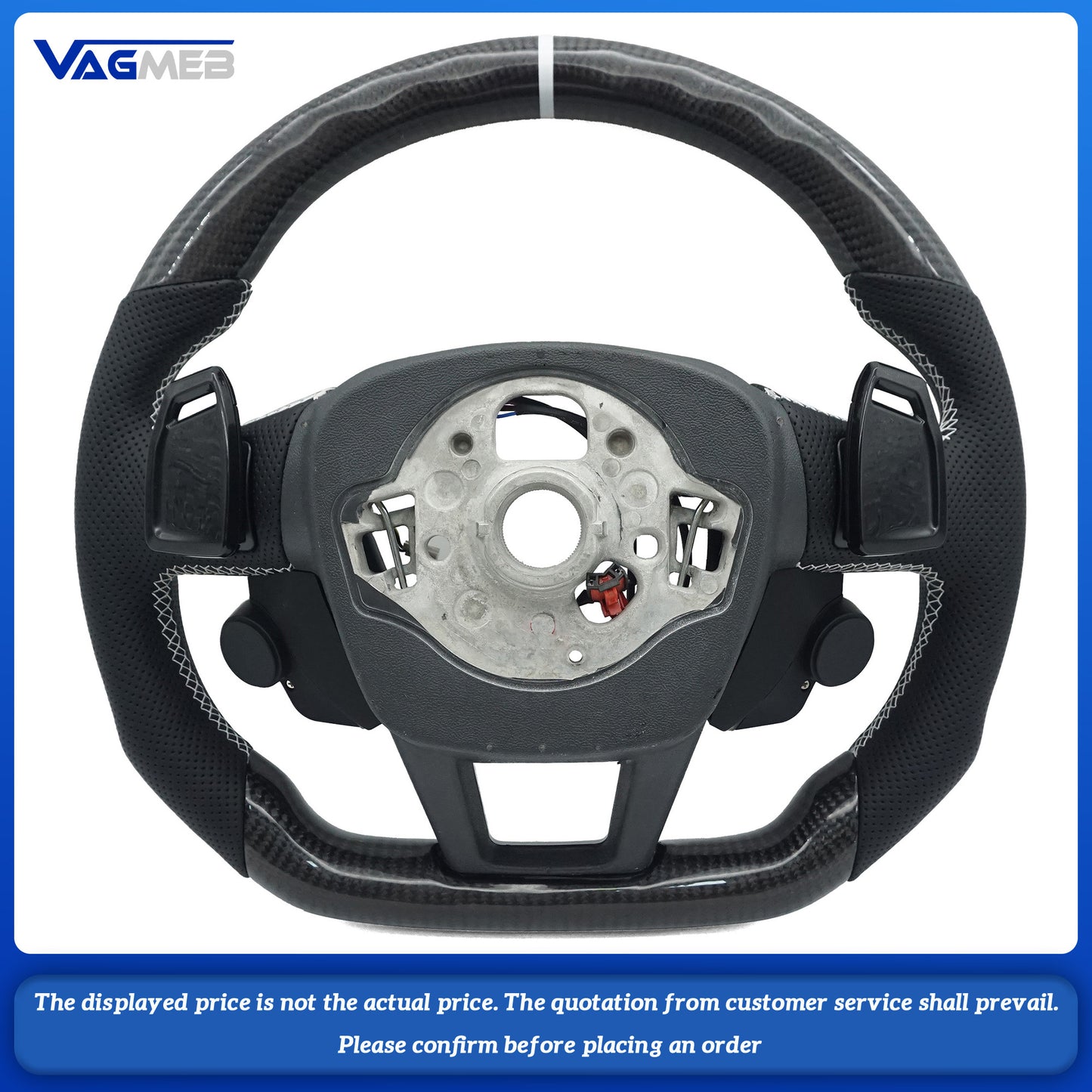 For Audi A6 C8 carbon fiber large shift lever R8 button with heating steering wheel