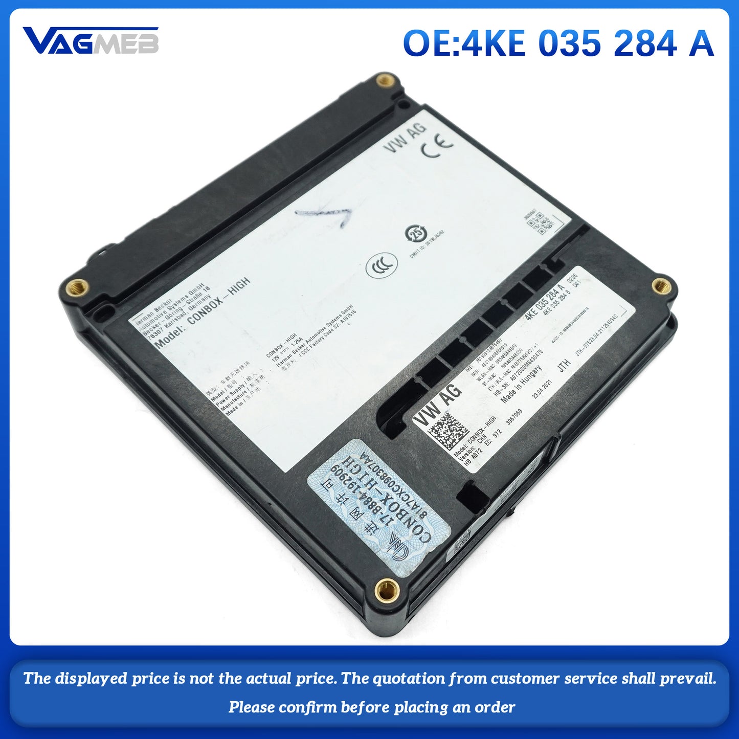 For Audi Q5FY A4 A5 S4 S5 A6L Q8 e-tron 4KE 035 284A