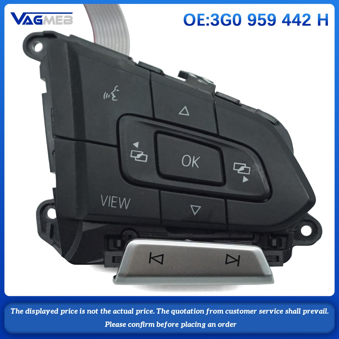 Steering Wheel Cover Multi-function Button Fit For VW Golf MK8 Passat B8 3C Polo 3G0 959 442 H