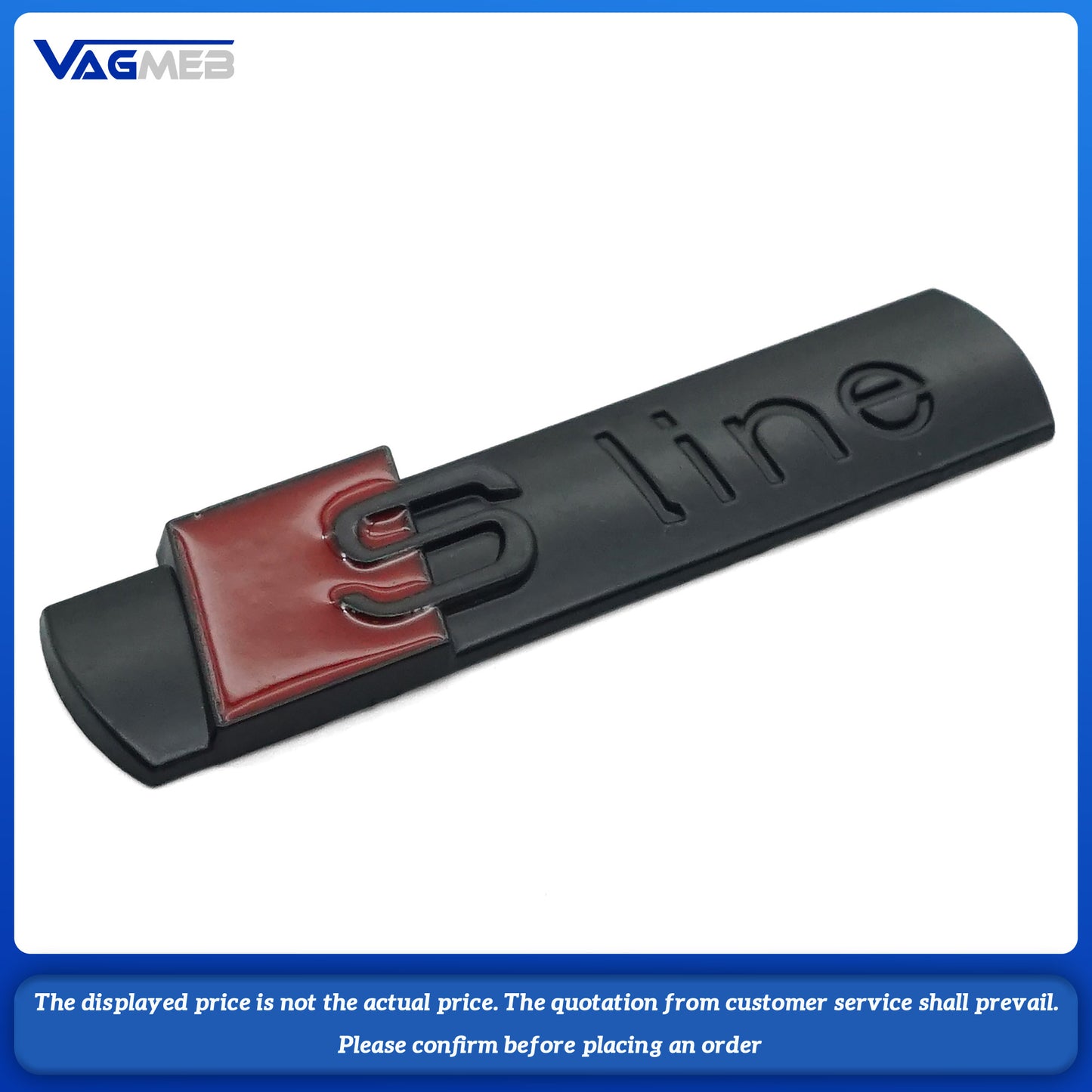 3D Metal Chrome Black Sline Logo S Line Emblem Car Fender Badge For Audi A3 A4 A5 A6 A7 Q2 Q5 Q7 Q3 TT S Line Sticker Accrssorie