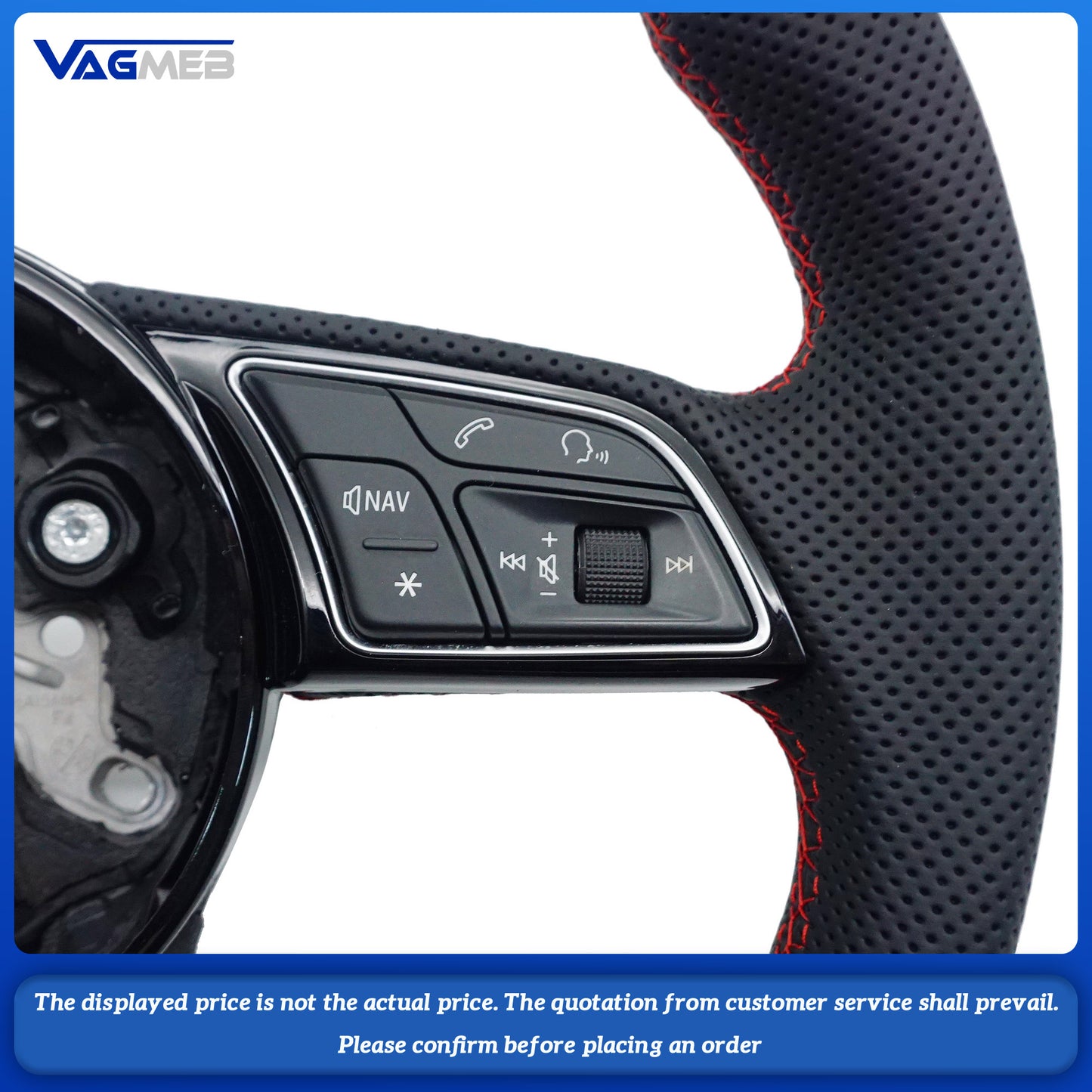 For Audi Sline logo A1 A3 8V A4 B8 B9 A5 S3 S4 S5 RS3 RS4 RS5 Punching Multicolor line steering whee