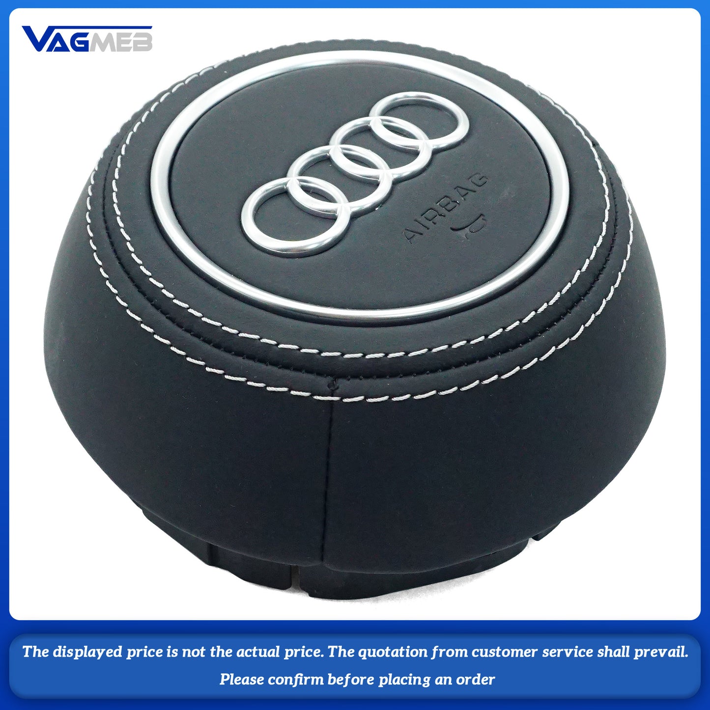 Dyed red thread Steering wheel airbag cover multifunction steering wheel For Audi TT MK3 Dermal white thread