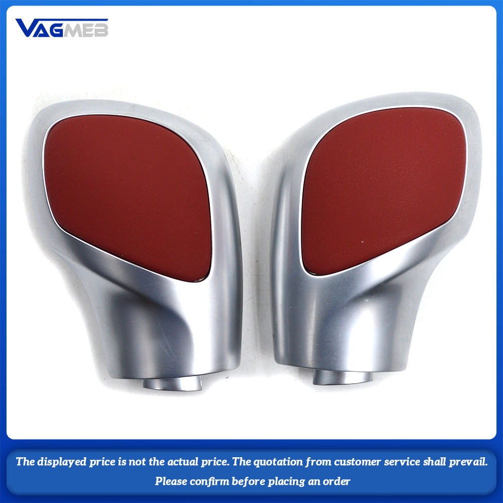 Chrome Silver +Leather Car Shift Knob Gear Cover Replace Fit For VW Golf 6 7 R GTI Passat B7 B8 CC R20 Jetta MK6 GLI
