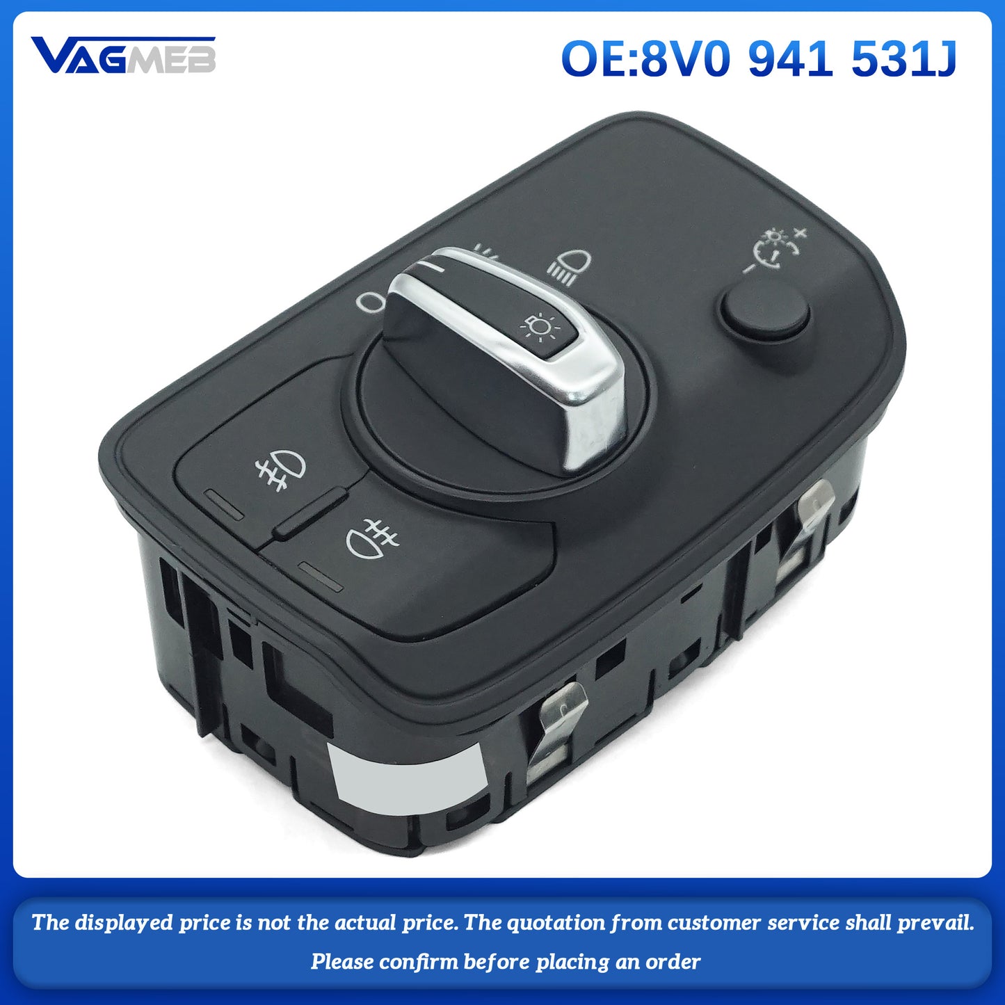 Car Styling Headlight Control Switch Knob Head Lamp For Audi A3 8Y 8V0 941 531J