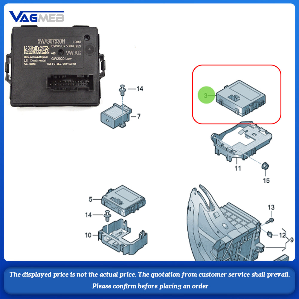 For VW Atlas Golf Golf Variant Skoda Octavia Cruise Control Gateway Module Unit 5WA 907 530H