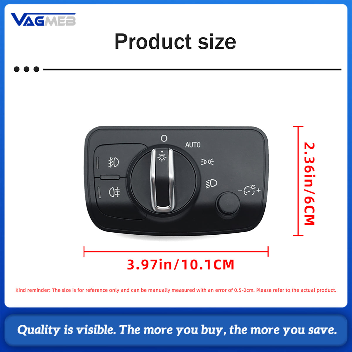 estilo de coche interruptor de Control de faros perilla lámpara de cabeza para Audi A3 Cabriolet Sportback TT S3 8V 8V0 941 531 AE