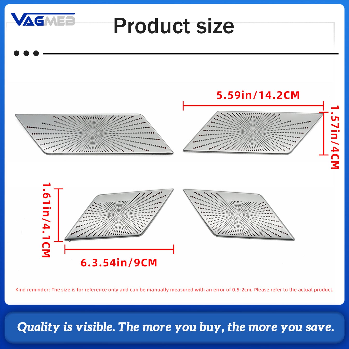 For VW CC Car Door Loudspeaker Sound Chrome Speaker Cover Trim Frame Sticker Interior Accessories