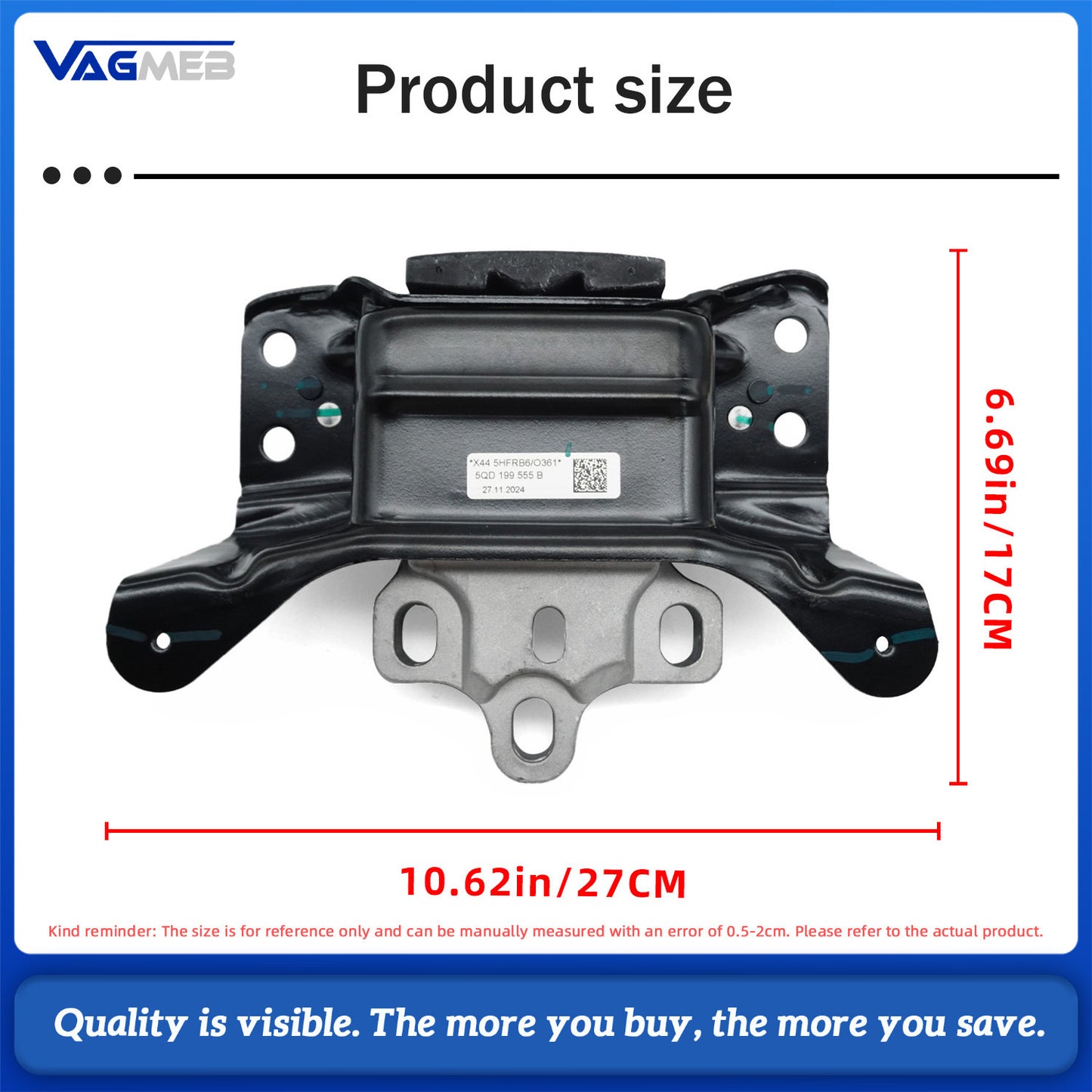 Transmission Bracket For VW Audi Jetta Golf Passat TT A3 Q2 5QD 199 555 B