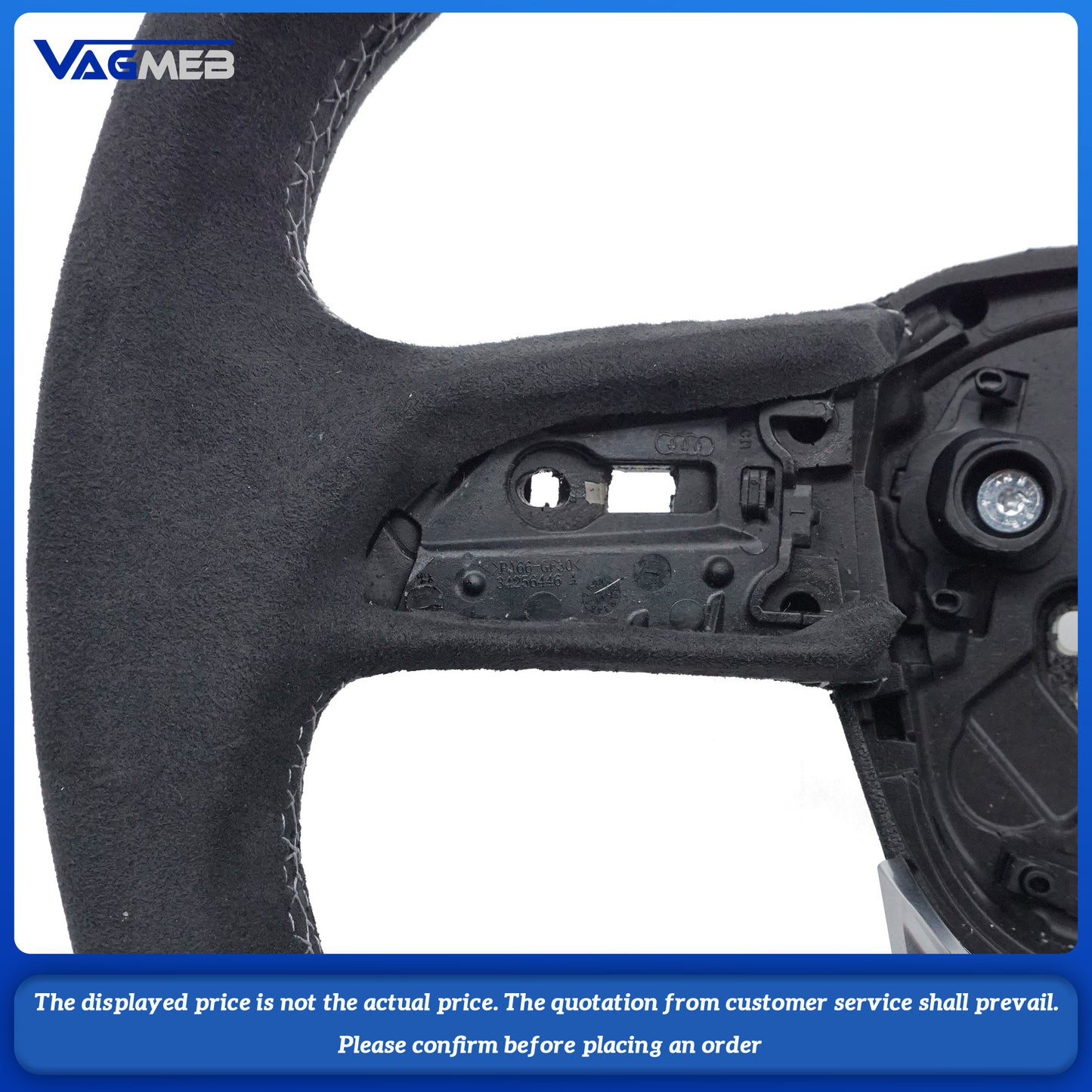 For Audi Q5 FY Alcantara white stitched flat bottomed sports steering wheel