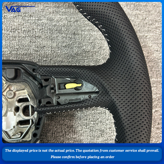For Audi Q3 Multifunctional Perforated Leather Flat Bottomed Sports RSS Logo Steering Wheel Base Assembly