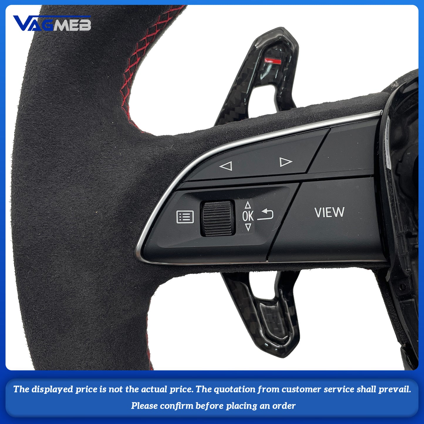 Carbon fiber Alcantara multifunctional flat bottomed steering wheel with paddle shifters For Audi Q5 FY