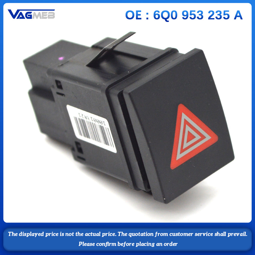 Widanfolly Warning Hazard Light Emergency Button Switch For VW Polo 9N 2002 - 2010 6Q0 953 235A