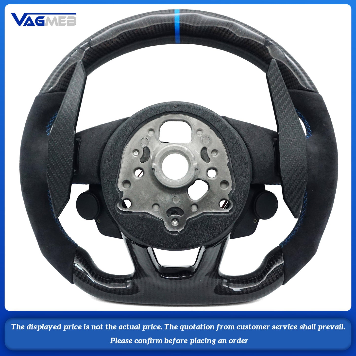 Carbon Fiber Customized LED Steering Wheel For Audi RS LOGO A4B9