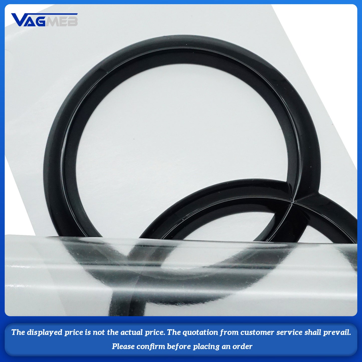 For Audi A4 B9 Black painted four-ring logo on the trunk