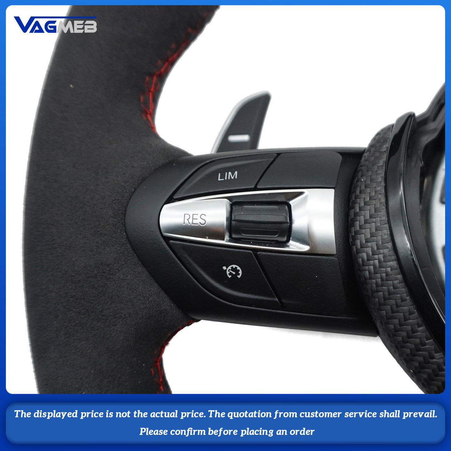 For BMW thong with full suede red line steering wheel without airbag (three series)