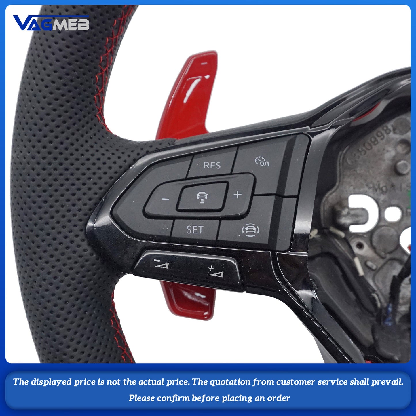 Wholesale Price Perforated Smooth Leather Black Stitching Wheel For VW Multivan T6 Car Steering Wheel