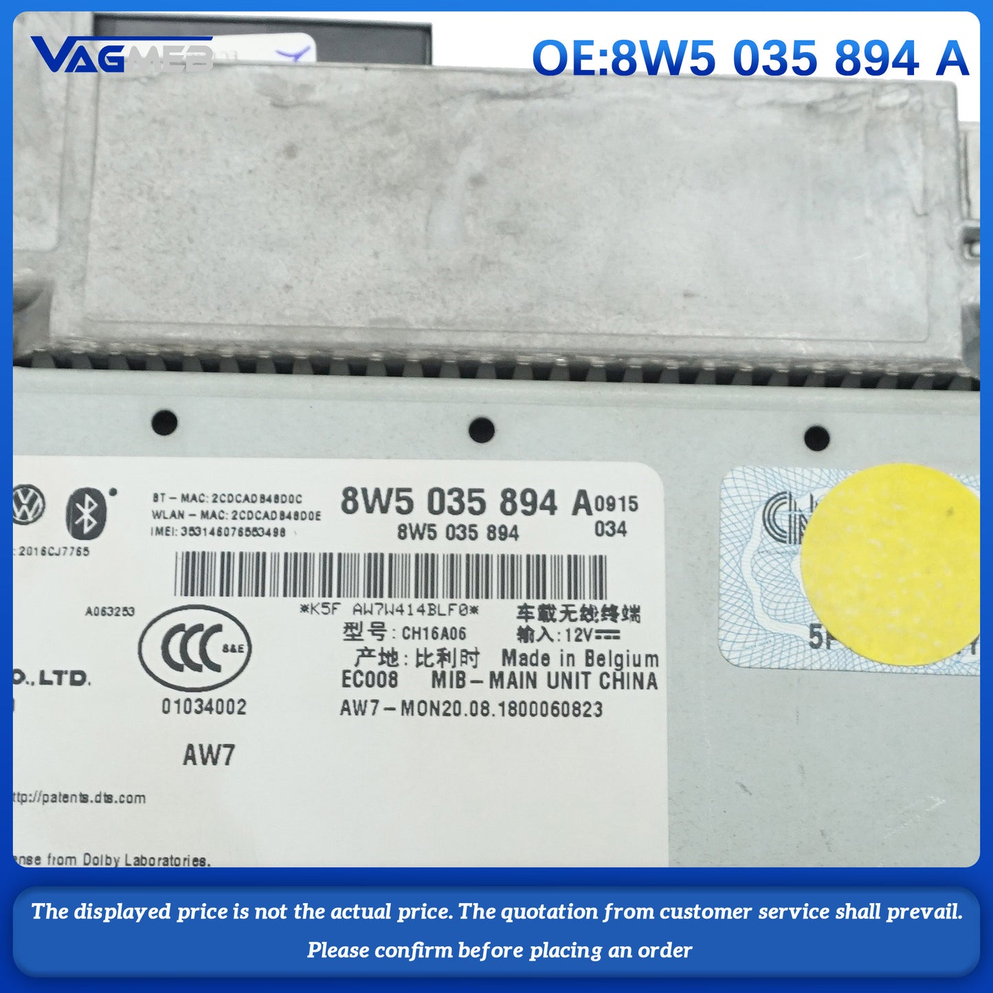 For Audi A4 A5 Q5 navigation host CD host, audio host 8W5 035 894 A